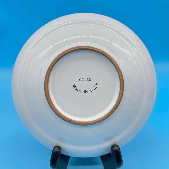 Noemi Ceramiche Small Flowers Red Stripe 8” Coupe Soup Bowl Made in Italy - Picture 4 of 5